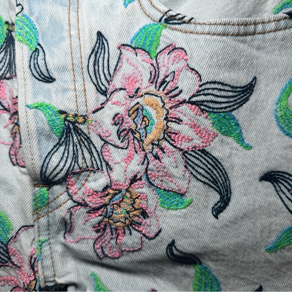 Levi’s 501 Button Fly Floral Garden Print Denim Shorts Size 26 - Picture 7 of 16